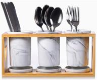 🍴 stainless steel flatware storage organizer set for kitchen utensils - caddy for spoons, knives, and forks (pack of 3) логотип