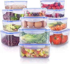 img 4 attached to 🥫 JENDEHO Airtight Food Storage Containers Set - BPA Free & Leak Proof 24 Piece Meal Prep Container Set with Large Capacity Lunch Box and Lids