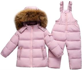 img 4 attached to 🧥 2-Piece Kids Winter Puffer Jacket and Snow Pants Snowsuit Skisuit Set
