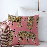 🐆 chic animal-themed 18x18 inch decorative throw pillow cushion covers for couch with cheetah & leopards patterns and pink textures логотип