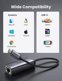 img 2 attached to 🔌 UGREEN USB C to Ethernet Adapter: Thunderbolt 3 Type C to RJ45 Gigabit LAN Network Adapter for MacBook Pro, MacBook Air, iPad Pro, Surface Book, Dell XPS, Chromebook, and More
