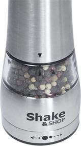 img 1 attached to 🧂 Electric Salt and Pepper Grinder Set – Shake & Shop, with Adjustable Coarseness, Stainless Steel Fine Grinding Mill, Battery-Operated, LED Light, and Complimentary Rest – Pack of 2 Mills