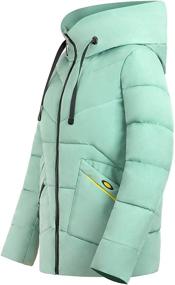 img 3 attached to Stylish Green Hooded Winter Jackets for Women: Trendy Cropped Outerwear to Stay Cozy in Fashion