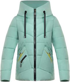 img 4 attached to Stylish Green Hooded Winter Jackets for Women: Trendy Cropped Outerwear to Stay Cozy in Fashion
