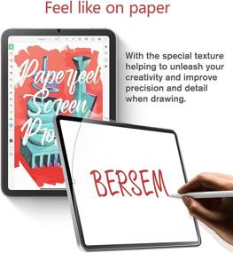 img 3 attached to Защитная пленка BERSEM Paperfeel 2 штуки для iPad Mini 6 (8,3 дюйма) 2021 года - антибликовое покрытие, высокая чувствительность к прикосновениям, подходит для использования с чехлом.