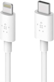 img 4 attached to Belkin USB-C к Lightning кабель (4ft Быстрая зарядка USB-C кабель для iPhone 11, 11 Pro, 11 Pro Max, XS, XS Max, XR, X, MacBook, iPad и другие, Apple MFi-сертифицирован), Белый (F8J239bt04-WHT)