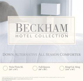 img 2 attached to 🛏️ 1300 Series Beckham Hotel Collection - Luxury Goose Down Alternative Comforter - All Season - Full/Queen Size - Gray - Hypoallergenic