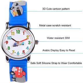 img 3 attached to Blue Girls' Waterproof Silicone Child Watches by Venhoo