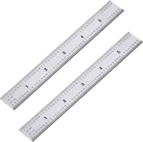 img 1 attached to 📏 eBoot 2 Pack Stainless Steel Ruler - Precision Metric Engineer Rulers with Multiple Markings for Engineers, Architects, and Artists - Ideal for Engineering, School, Office and Drawing
