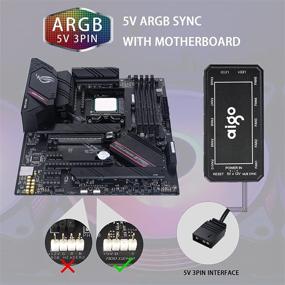img 2 attached to 🖥️ aigo AR12 RGB Вентиляторы корпуса 5-пакет с ARGB адресной синхронизацией материнской платы для охлаждения - Вентиляторы ПК с интерфейсом SATA для компьютерного корпуса: Включает контроллер