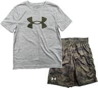 👕 under armour boy`s short sleeve shirt and short 2 piece set: stylish and comfortable activewear for young boys logo