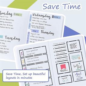 img 3 attached to Wartleves Journaling Stencils and Planner Stickers Set - Enhancing Productivity with Time-Saving Planner Accessories/Supplies - Daily, Weekly, and Monthly Calendars (24 Pcs Bullet Journal Stencils + 12 Pcs Stickers)