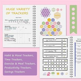 img 2 attached to Wartleves Journaling Stencils and Planner Stickers Set - Enhancing Productivity with Time-Saving Planner Accessories/Supplies - Daily, Weekly, and Monthly Calendars (24 Pcs Bullet Journal Stencils + 12 Pcs Stickers)