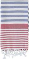 turkish towels - loomango galileo denim blue-red, 100% cotton ultra soft design logo
