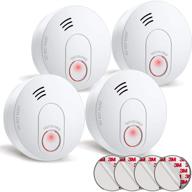 🔥 siterlink 10-year battery operated smoke detectors - photoelectric sensor alarms with test-silence button, ul listed fire alarm smoke detectors - led lights - home safety - gs526a (4 pack) logo