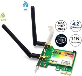 img 3 attached to 📶 Padarsey WiFi карта AC 1200Mbps 8260: Двухдиапазонный 5G/2.4G беспроводной WI-FI адаптер PCI-E с Bluetooth 4.2 для ПК | Shippe (WIE8260)