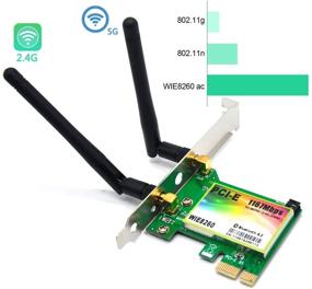 img 2 attached to 📶 Padarsey WiFi карта AC 1200Mbps 8260: Двухдиапазонный 5G/2.4G беспроводной WI-FI адаптер PCI-E с Bluetooth 4.2 для ПК | Shippe (WIE8260)