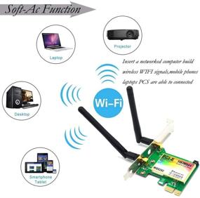 img 1 attached to 📶 Padarsey WiFi карта AC 1200Mbps 8260: Двухдиапазонный 5G/2.4G беспроводной WI-FI адаптер PCI-E с Bluetooth 4.2 для ПК | Shippe (WIE8260)