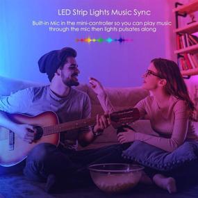 img 2 attached to 🌈 JVMU Led Strip Lights 32.8ft - Bluetooth-Control Changing Decoration for Bedroom - RGB 5050 12V APP + Remote Controller - Ideal for Bedroom Kitchen Party Gaming Room Decor