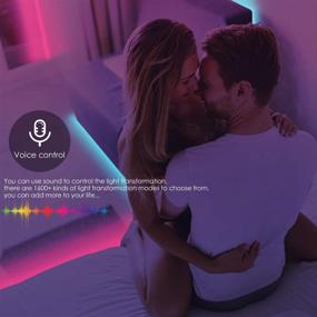 img 1 attached to 🌈 JVMU Led Strip Lights 32.8ft - Bluetooth-Control Changing Decoration for Bedroom - RGB 5050 12V APP + Remote Controller - Ideal for Bedroom Kitchen Party Gaming Room Decor