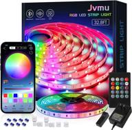 🌈 jvmu led strip lights 32.8ft - bluetooth-control changing decoration for bedroom - rgb 5050 12v app + remote controller - ideal for bedroom kitchen party gaming room decor логотип