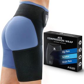 img 4 attached to 🏋️ Action Tribex Compression Wrap - Hip and Groin Support - Sciatica Nerve Pain Relief - Brace for Pulled Muscles - Hamstring Thigh Quadriceps Arthritis Joints - SI Belt for Men and Women