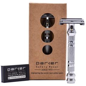 img 3 attached to 💈 Parker 66R: Ultimate Super Heavyweight Double Edge Safety Razor | Includes 5 Premium Blades