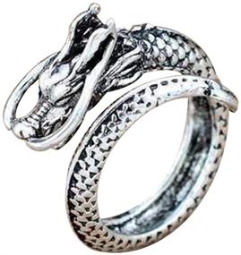 img 4 attached to 🐉 Vintage Dragon Open Rings: Unleash Retro Charm & Domineering Style for Men's Index Finger - Perfect for Boys & Students