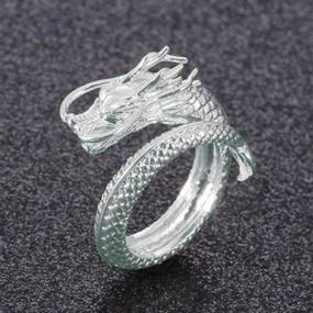 img 1 attached to 🐉 Винтажные кольца с драконом: раскройте ретро-шарм и доминирующий стиль для мужчины на указательном пальце - идеально для мальчиков и студентов