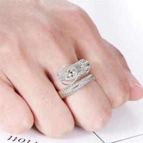 img 3 attached to 🐉 Винтажные кольца с драконом: раскройте ретро-шарм и доминирующий стиль для мужчины на указательном пальце - идеально для мальчиков и студентов