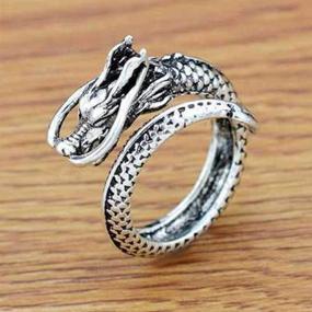 img 2 attached to 🐉 Винтажные кольца с драконом: раскройте ретро-шарм и доминирующий стиль для мужчины на указательном пальце - идеально для мальчиков и студентов