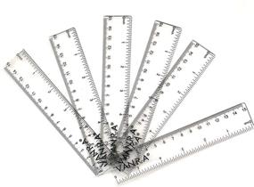 img 3 attached to 📏 VANRA 12 Pack School Ruler: 6 Inch Straight Edge Clear Plastic Ruler with Inch and Metric Graduations - Bulk Set for Students and Office Use