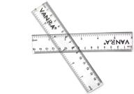 📏 vanra 12 pack school ruler: 6 inch straight edge clear plastic ruler with inch and metric graduations - bulk set for students and office use logo