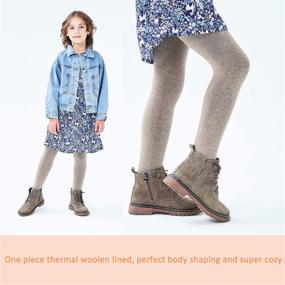 img 2 attached to Winter Fleece Leggings for Girls - HowJoJo Thermal Clothing