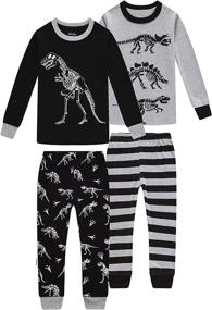 img 4 attached to Rocket Christmas Pajamas Set for Boys 🚀 and Girls - 4 Piece Sleepwear Pants Set