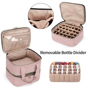 img 1 attached to 🌸 YARWO Detachable Nail Polish Organizer: 48-Bottle 3-Layer Case, Adjustable Dividers, Travel Bag for Manicure Set - Dusty Rose (Bag Only)