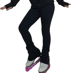 img 4 attached to Stay Warm and Stylish with Victoria's Challenge Black Ice Skating Leggings Skate Pants Polartec VCSP17