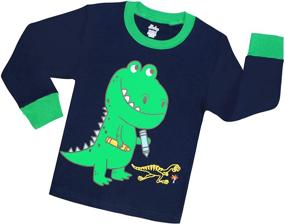 img 3 attached to Shelry Children Pajamas Dinosaur Sleepwear Boys' Clothing for Sleepwear & Robes