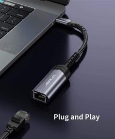 img 1 attached to 🔌 JSAUX USB-C к Ethernet адаптер - конвертер высокоскоростной сети Thunderbolt 3/Type C Gigabit LAN для MacBook Pro 2020/2019/2018/2017, MacBook Air, Dell XPS и других устройств - серый