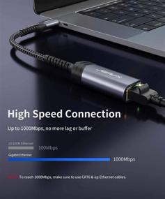 img 3 attached to 🔌 JSAUX USB-C к Ethernet адаптер - конвертер высокоскоростной сети Thunderbolt 3/Type C Gigabit LAN для MacBook Pro 2020/2019/2018/2017, MacBook Air, Dell XPS и других устройств - серый