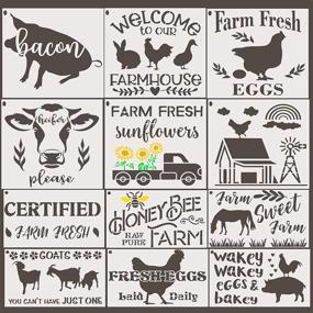 img 4 attached to Farmhouse Stencils Painting Reusable Scrapbooking