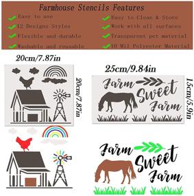 img 2 attached to Farmhouse Stencils Painting Reusable Scrapbooking