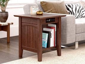 img 3 attached to Enhanced Burnt Amber Nantucket End Table with Built-In Charging Station by Atlantic Furniture