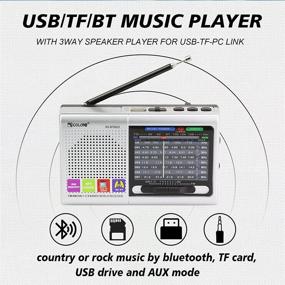 img 2 attached to Multi-Function Wireless Radio FM/AM/SW Multi-Band Radio Portable Bluetooth Speaker MP3 Player Can Be Operated By Rechargeable Lithium Battery/3 AA Batteries Support TF Card/U Disk By ZWYING (Silver)