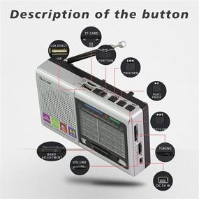 img 3 attached to Multi-Function Wireless Radio FM/AM/SW Multi-Band Radio Portable Bluetooth Speaker MP3 Player Can Be Operated By Rechargeable Lithium Battery/3 AA Batteries Support TF Card/U Disk By ZWYING (Silver)