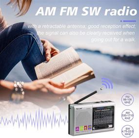 img 1 attached to Multi-Function Wireless Radio FM/AM/SW Multi-Band Radio Portable Bluetooth Speaker MP3 Player Can Be Operated By Rechargeable Lithium Battery/3 AA Batteries Support TF Card/U Disk By ZWYING (Silver)