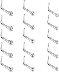 img 1 attached to 👃 Jstyle 60Pcs L Nose Piercing Studs Jewelry for Women Stainless Steel Body Ear Piercing 22G 1.5mm 2mm 2.5mm" - "Jstyle 60Pcs L Nose Piercing Studs for Women Stainless Steel Body Ear Jewelry 22G 1.5mm 2mm 2.5mm