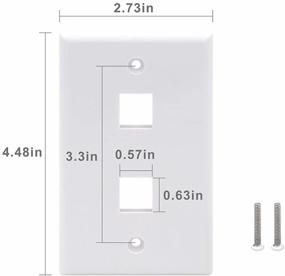 img 1 attached to 🔌 UL Listed VCE 2-Port Keystone Wall Plate 10 Pack in White for Keystone Jack and Modular Inserts