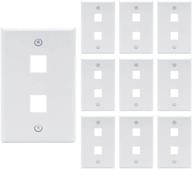 🔌 ul listed vce 2-port keystone wall plate 10 pack in white for keystone jack and modular inserts logo