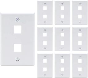 img 4 attached to 🔌 UL Listed VCE 2-Port Keystone Wall Plate 10 Pack in White for Keystone Jack and Modular Inserts